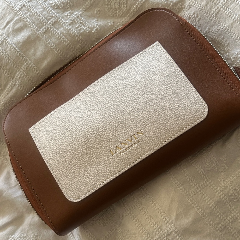 Lanvin Two-Tone Brown and Cream Clutch